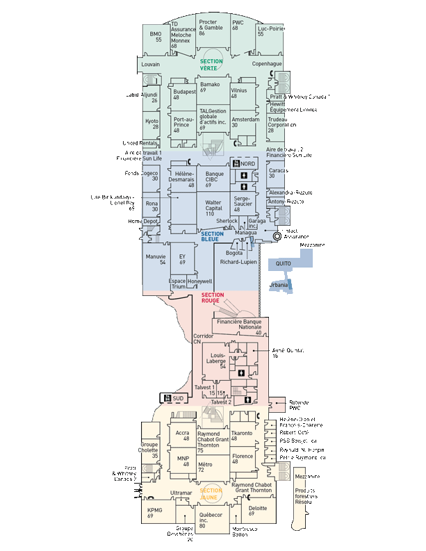 Plan du 1er étage de l'édifice Côte-Sainte-Catherine